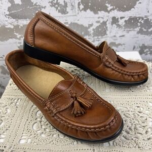 Southern Comfort USA Leather Tassel Loafers Women's 6.5 Whisky Brown Comfort